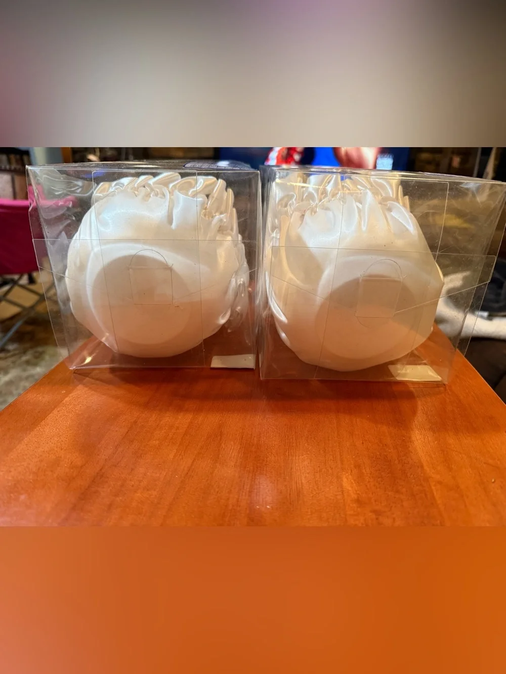White Satin Flower Girl Baskets (Set of 2)